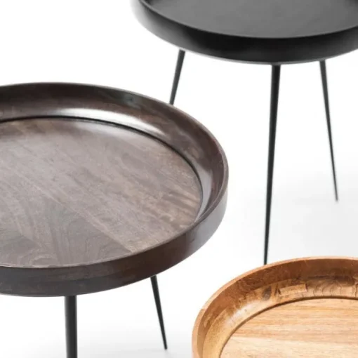 Bowl Table – Black Stained Mango Wood XL