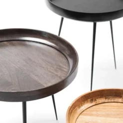 Bowl Table – Natural Lacquered Mango Wood S