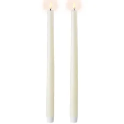 LED Kronelys 2pk – Hvit 35cm