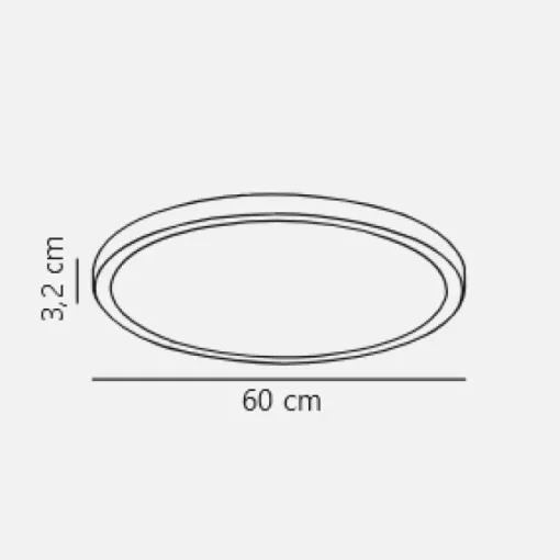Oja Plafond Ø60 -Sort / Hvit